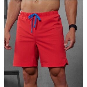 NWOT Men's Fabletics The One Lined Athletic Shorts - Cherry Pop - 3X (44" X 7")